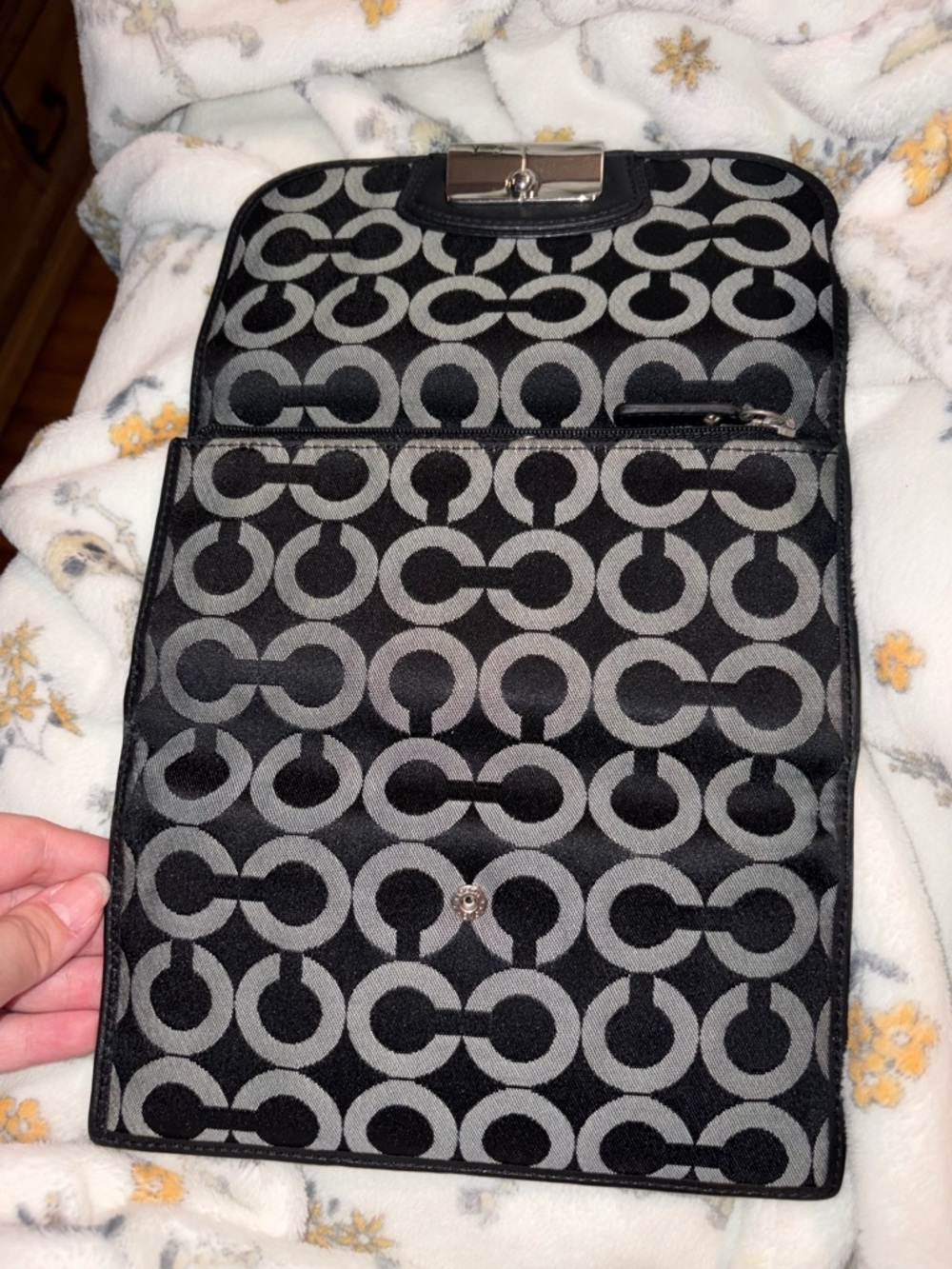 Coach Black and Gray Signature Clutch Wallet - Picture 3 of 4